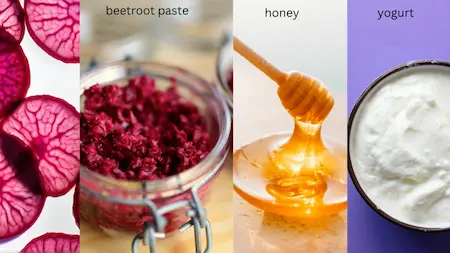 beetroot paste, yogurt and honey